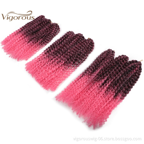 Vigorous 8 inches Synthetic Kinky Braiding Hair Extensions for Women  Marley Braids Ombre Curl Crochet Braid Ombre Pink